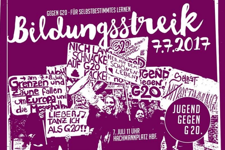 Jugend gegen G20: Bildungsstreik - Gegen G20 - Für selbstbestimmtes Lernen!