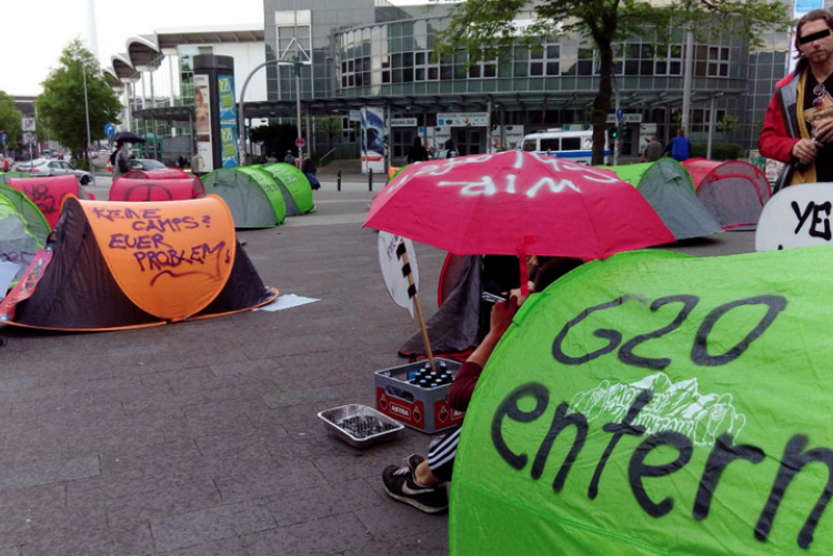 Rote Zonen zu Campingplätzen! Camp für die Proteste gegen den G20-Gipfel in Hamburg