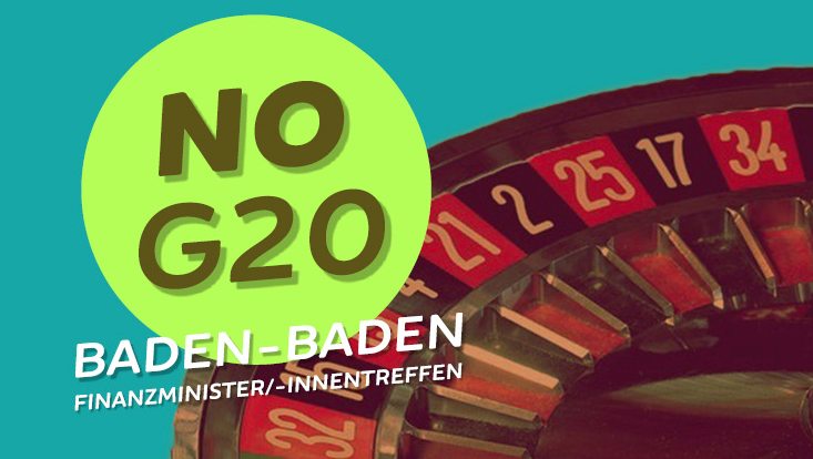Demo gegen das G20-Finanzministertreffen in Baden-Baden